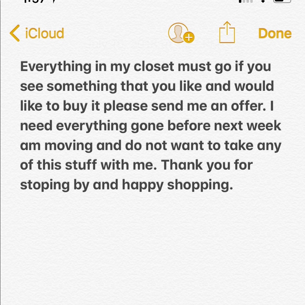 Moving sale